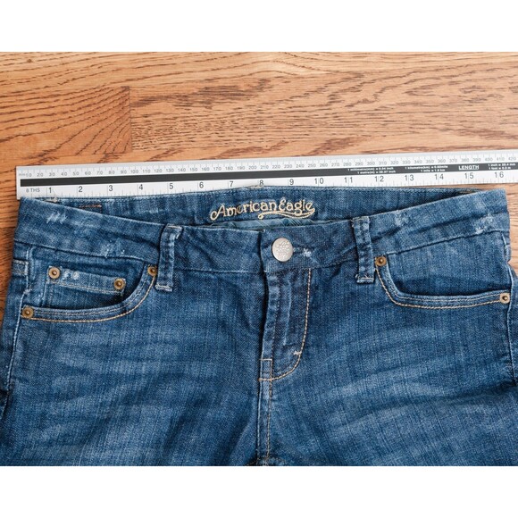 Vintage American Eagle Jeans Low Rise Flare Womens 8 R Medium Wash Y2K - Picture 10 of 15